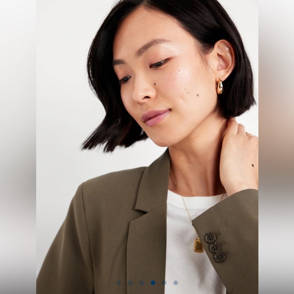 Old Navy Olive Green Taylor Fitted Suit Blazer - Picture 3 of 12